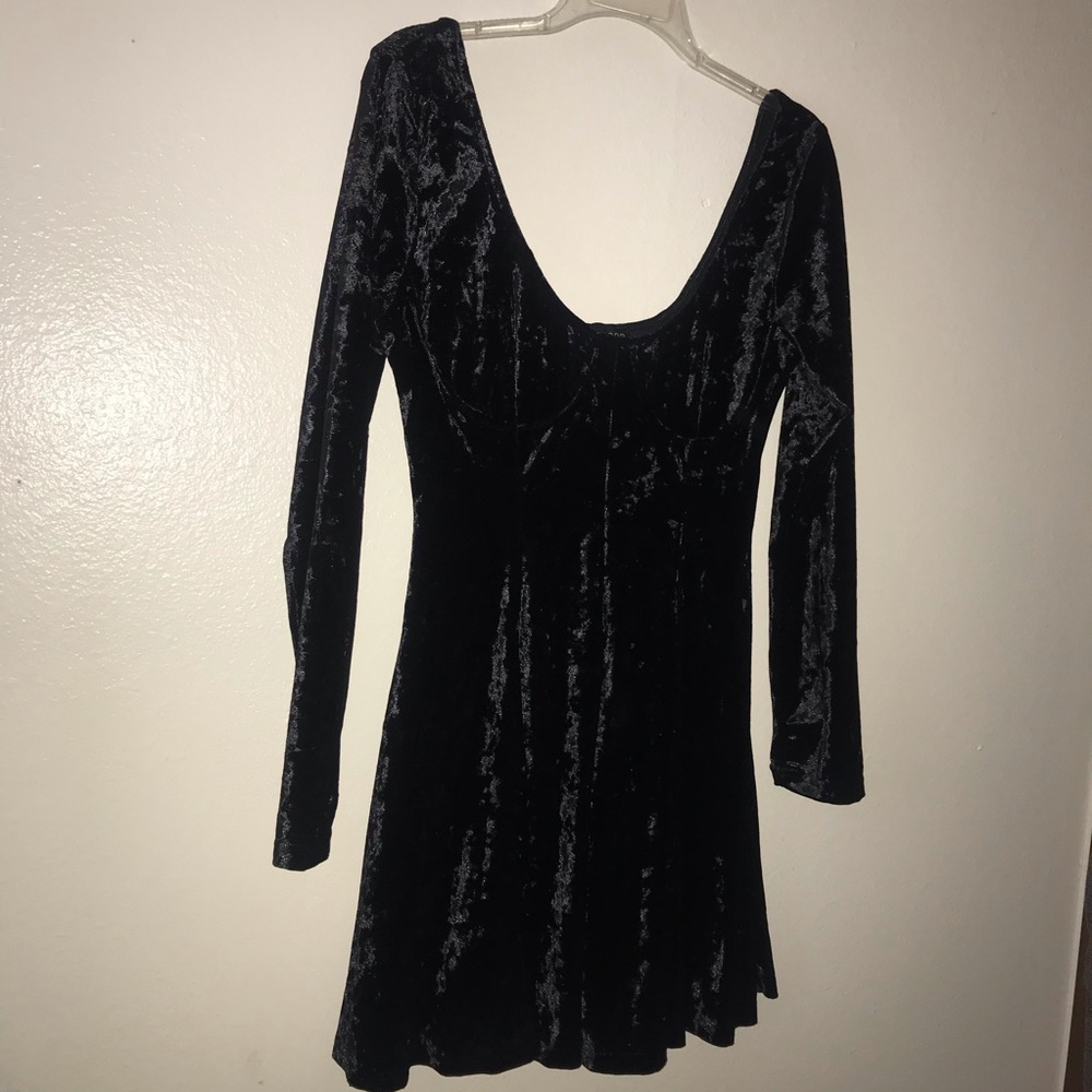 NWOT Black Velvet Bustier Dress